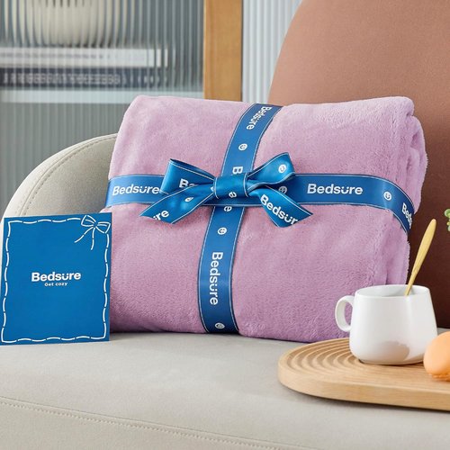 Bedsure GentleSoft Fleece Blanket - Lightweight Plush Cozy Twin Size Lilac 60x80 Inches for Bed & Travel
