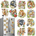 INCOK Diamond Art Refrigerator Magnets - 12 PCS Horse Diamond Painting Fridge Magnet Stickers Kits DIY Refrigerator Diamond Art Craft for Adult Beginners Home Decors Christmas Gift Horse Lover