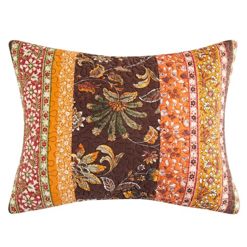 Greenland Home Barefoot Bungalow Audrey Sham, Standard 20 x 26-inch, Chocolate