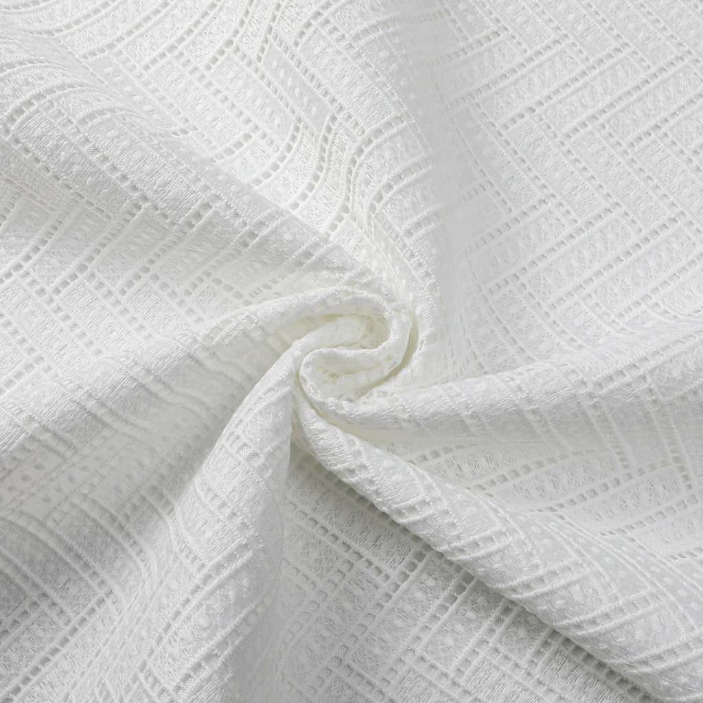 Majestic Giftware Polyester Tablecloths for Rectangle Tables - TC1728UL | (60/90) Lace Zig Zag Chevron - Unlined Design Dining Table Cover | Decorative Washable Tablecloth for Home & Kitchen