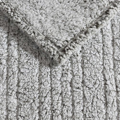 Eddie Bauer - Full Size Heated Blanket, Ultra-Soft Rib Plush Bedding with Solid Sherpa Reverse, Throw Blanket with 10 Heat Settings & Auto Shut-Off (Lookout Mountain Grey)