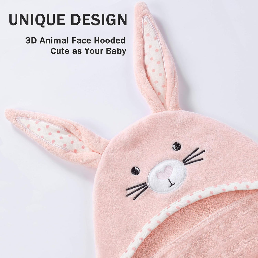 TBEZY Baby Hooded Towel - Ultra Soft Thick Cotton with Unique Bunny Design for Newborns