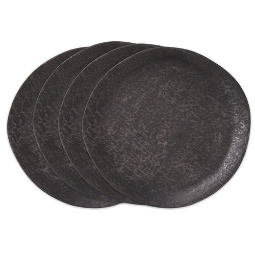 SARO LIFESTYLE CH496.GP13R Brossé Collection Brushed Aluminum Chargers (Set of 4) 13" Graphite
