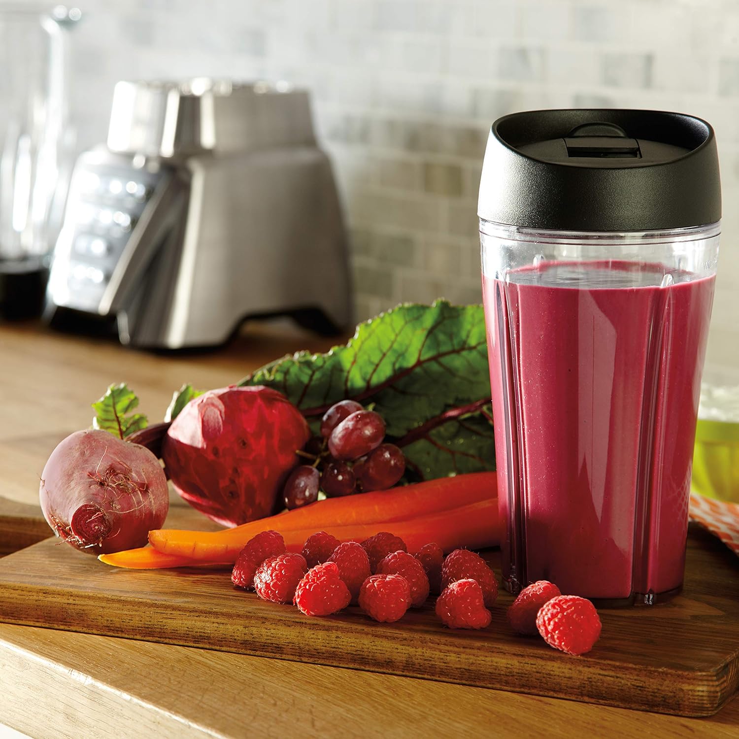 Oster Pro 1200 Blender - 7-Speed Smoothie Maker with Glass Jar & 24oz To-Go Cup, Brushed Nickel