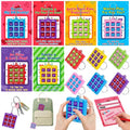 NAWITDA 24 Pack Valentines Day Gifts for Kids Classroom Valentines Day Cards for Kids with Tic-Tac-Toe Game Keychains, Valentines Class Exchange Gifts School Party Favors for Boys Girls