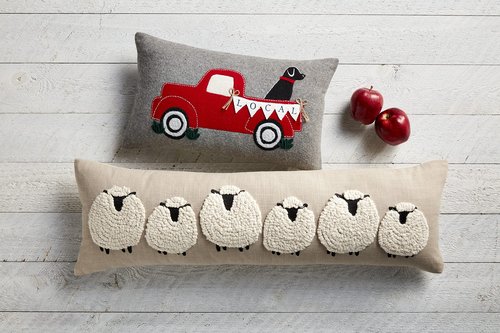 Mud Pie Long Sheep Pillow, 35" x 11"