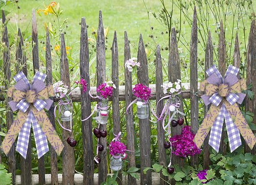 Glodecart Large Purple Lavender Burlap Plaid Flower Wreath Bow for Front Door, Wall, Party Decor, Spring Summer Decoration Supplies Ornament