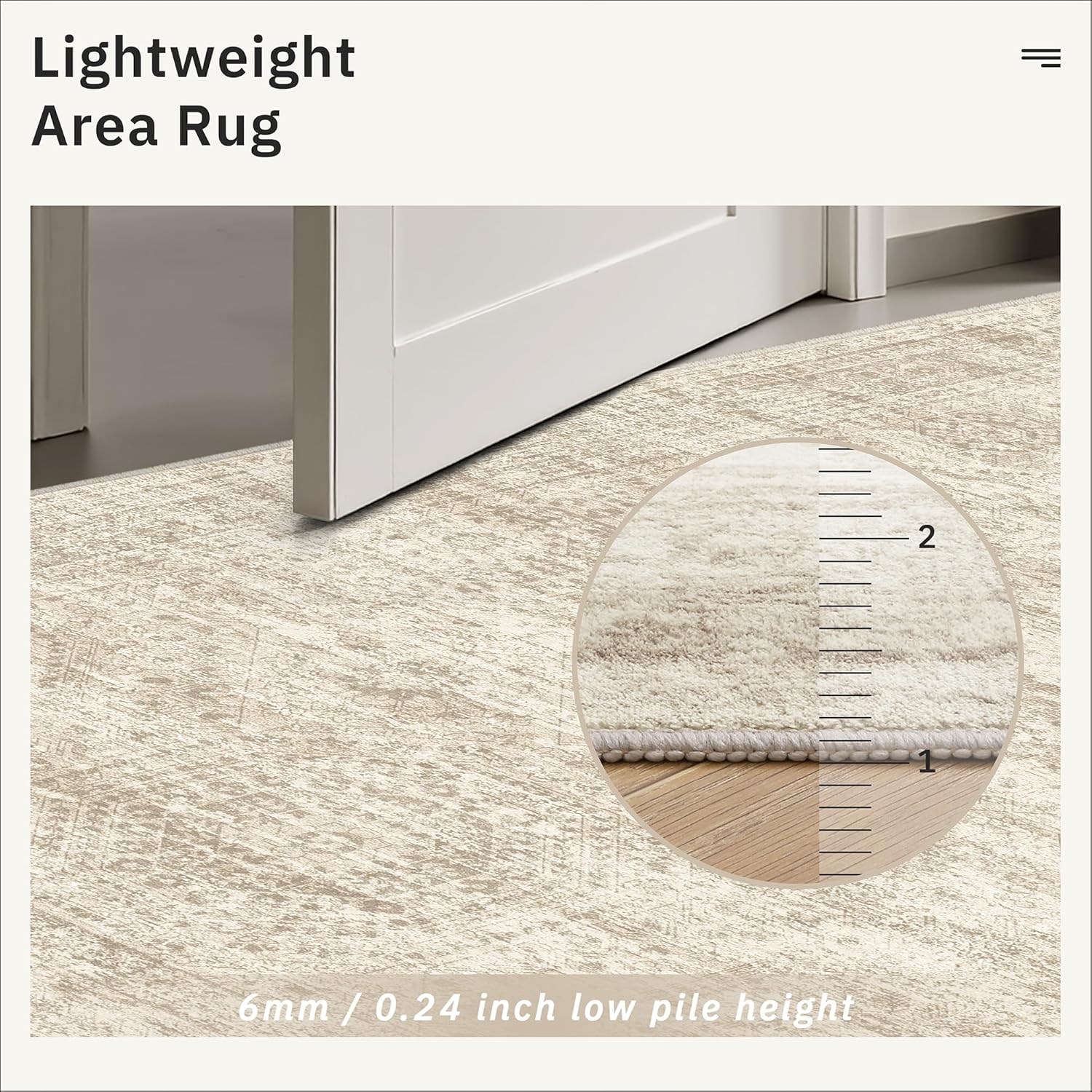 Soalmost 9x12 Area Rug - Non-Slip, Machine Washable Vintage Design for Living Room & Bedroom - Beige