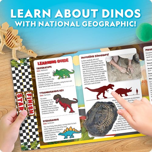 National Geographic Dinosaur Egg Activity Kit - 15+ Dino Crafts, Painting, Clay Models & Learning Guide
