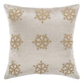 SAFAVIEH Sydnee Snowflake Throw Pillow, 12"x22", Beige/Gold