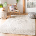 SAFAVIEH Tulum Collection Area Rug - 5'3" x 7'6", Ivory & Grey, Moroccan Boho Distressed Design, Non-Shedding & Easy to Clean, Ideal for Living Room, Bedroom, Dining Space (TUL270A)