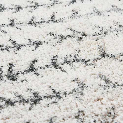 Creative Co-Op Cotton Printed Tufted Tassels, Black & Cream Color Pillow