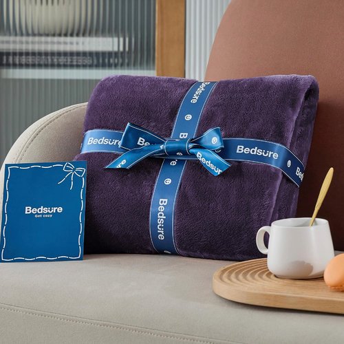 Bedsure GentleSoft Fleece Blanket - Lightweight Plush Twin Size Purple Blanket for Cozy Comfort 60x80 Inches