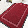 OLANLY Waterproof Front Door Mat - All-Season Indoor/Outdoor Doormat | Sturdy Natural Rubber, 59x35, Wine Red