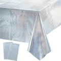 GREATRIL Disposable Silver Table Cover - Rectangle Party Tablecloths for Birthdays | 54'' x 108'' - 2 Packs