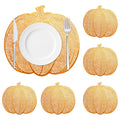 Pumpkin Placemats Set of 6,Orange Harvest Placemats Fall Thanksgiving Placemats Table Mats for Thanksgiving,Halloween and Party Table Decorations 15X15inch