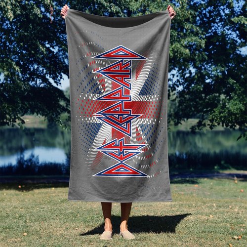Northwest Def Leppard Dots to Dots Beach Towel, Quick-Dry, Soft & Absorbent Lightweight Travel Essentials for Pool or Bath, 40 x 72 inches