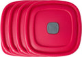 Rubbermaid Replacement Lids - Steam Vent Design for 3/5/7 Cup Food Storage Containers | 4-Pack, Red
