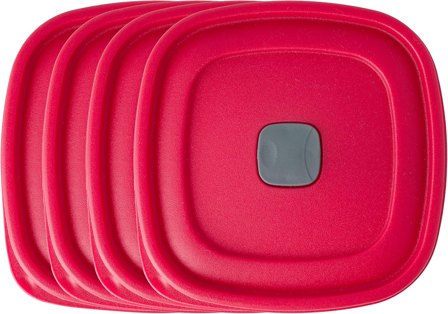 Rubbermaid Replacement Lids - Steam Vent Design for 3/5/7 Cup Food Storage Containers | 4-Pack, Red
