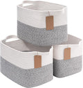 Goodpick Storage Baskets - Woven Rope Organizing Bins with Handles | 13 x 10 x 9 Inches, 3 Pack