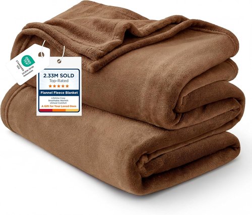 Bedsure GentleSoft Fleece Blanket - Lightweight Plush Cozy Twin Size Blanket in Orange, 60x80 Inches