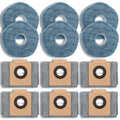 12 Pack Replacement Parts Dust Bags Mop Pads for eufy X10 Pro Omni Accessories Robot Vacuum Self-Empty Station,6 Dust Bags, 6 Mop Pads