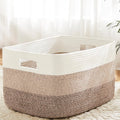 Artfeel Blanket Basket,Rectangle Woven Baskets for Storage,30L Laundry Basket for Decorative Nursery Blanket,Toys,Dirty Clothes and Magazine in Shelves,Baby Room,and Living Room