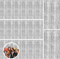 Skiennix 20 Pack Silver Backdrop Curtains - Foil Fringe Tinsel Streamers for Parties & Events