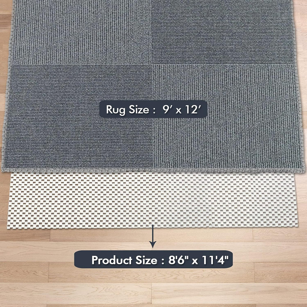 Skiennix Non-Slip Area Rug Pad - Extra Thick 9x12 Feet Gripper for Hardwood Floors