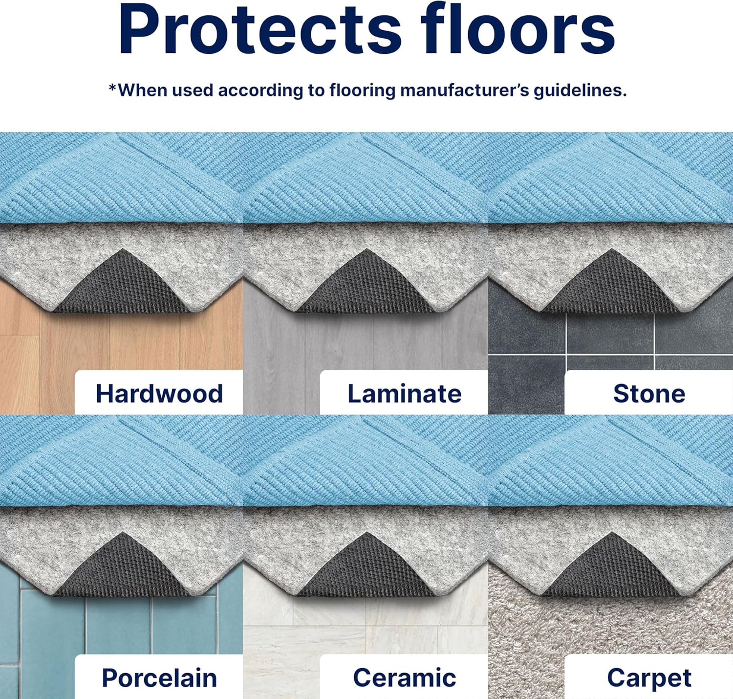 RUGPADUSA - Non-Slip Rug Pad - 9'x12' - 1/2" Thick Felt + Rubber - Comfort & Protection for Hard Floors