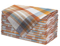 COTTON CRAFT Harvest Cloth Napkins - Set of 12 Multicolor Plaid Pure Cotton Dinner Napkin - Durable Washable Reusable Soft Napkin - Fall Thanksgiving Napkin - Holiday Party Table Napkin Gift - 17x17