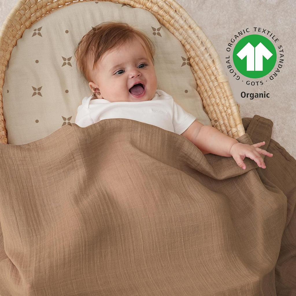 Yoofoss Muslin Swaddle Blankets - Organic 47 x 47 Inches Baby Receiving Blanket | Soft & Breathable for Newborns