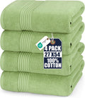 Utopia Towels 4 Pack Bath Towels Set, (27 x 54 Inches) 100% Ring Spun Cotton, Quick Dry, Highly Absorbent, Soft Feel Towels, Perfect for Daily Use (Sage Green)
