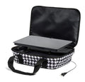 HOTLOGIC Max Large Portable Electric Food Heater W/Glass - Innovative Food Warmer and Heated Lunch Box for Adults Car/Home - Easily Cook, Reheat, and Keep Your Food Warm - Houndstooth - 120V
