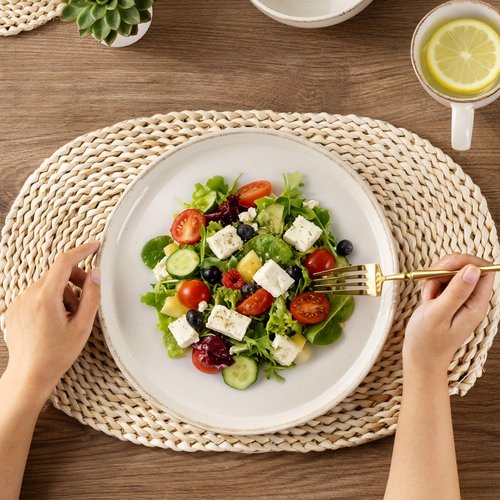 AmorArc 18 Pieces Ceramic Dinnerware Sets for 6, Handpainted Stoneware Plates and Bowls Set with Rustic Terracotta Underside, Scratch Resistant Dishes Set, Dishwasher & Microwave Safe