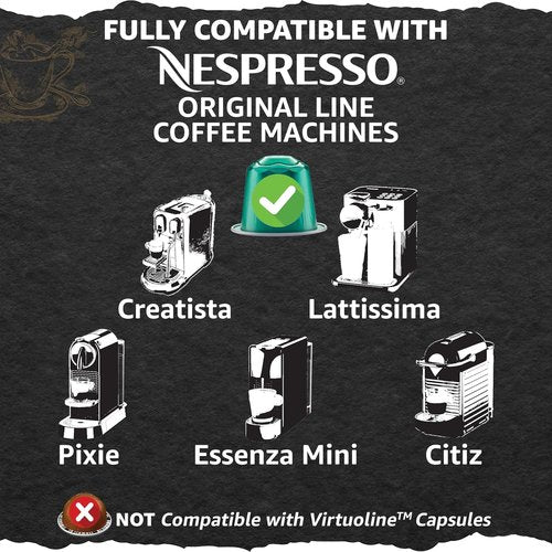Cellini Caffè Intenso Dark Roast Coffee Capsules - 30 Count Aluminum Nespresso Pods | 100% Compatible