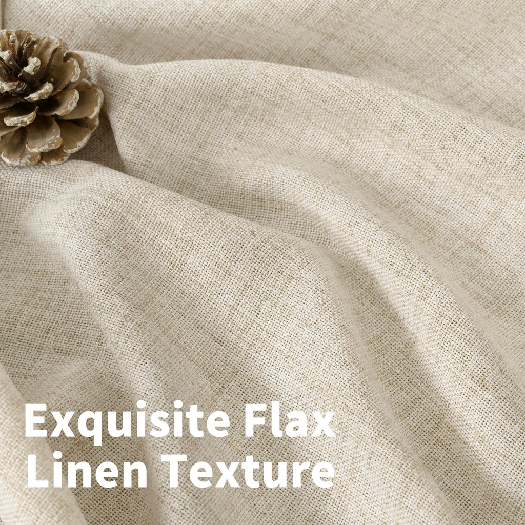YoungsTex Rustic Linen Curtains 63 Inch Length 2 Panels for Living Room Window - Light Filtering Drapes with Bronze Grommet Thick Textured for Country Bedroom, 52 x 63 Inch