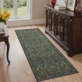 GENIMO 2x6 Runner Rug - Non-Slip Washable Vintage Boho Floral Carpet | Dark Green for Hallways & Entryways