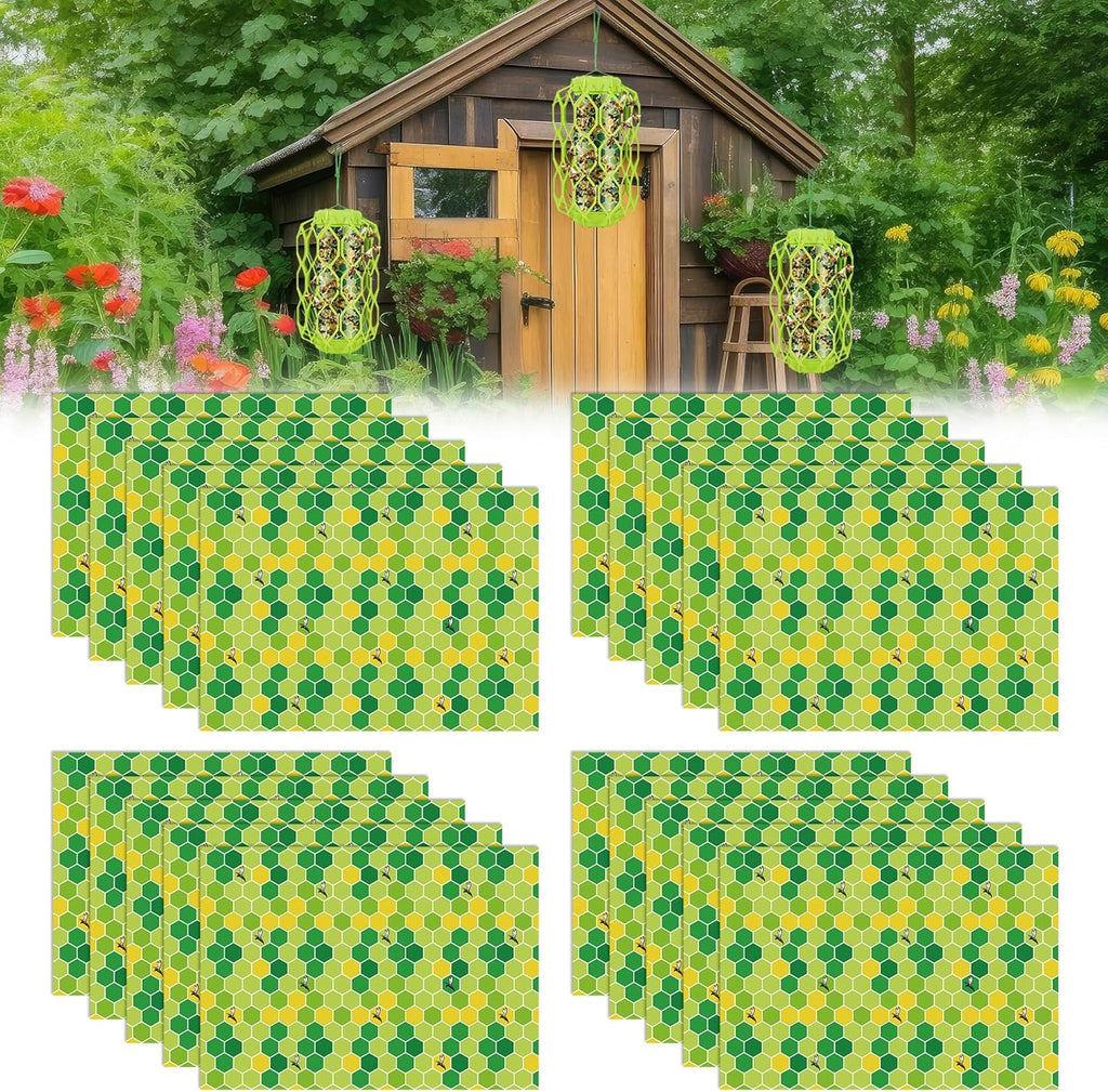 Qualirey Wasp Trap Refills - 20 Pack Super Sticky Replacement Pads for Yellow Jackets | 12 x 8.6 Inch