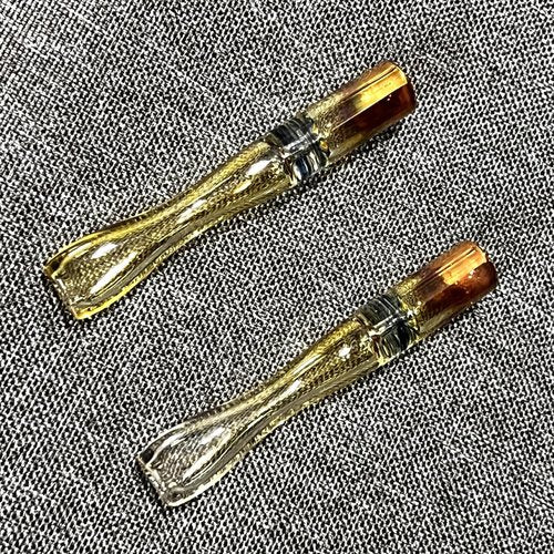 2 PCS 3 Inch long Handmade Golden Borosilicate Glass Tube 11mm 0.4IN OD, 9mm 0.35 ID Glass Blowing Stem Steam Tube