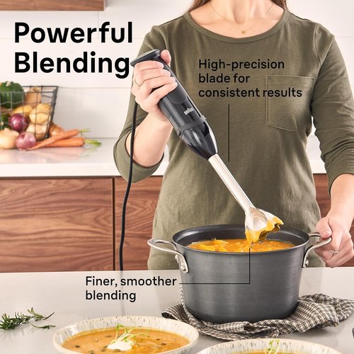 Braun MQ5025 Hand Blender - Multiquick Vario with Versatile Speed Control | Sleek Black Design