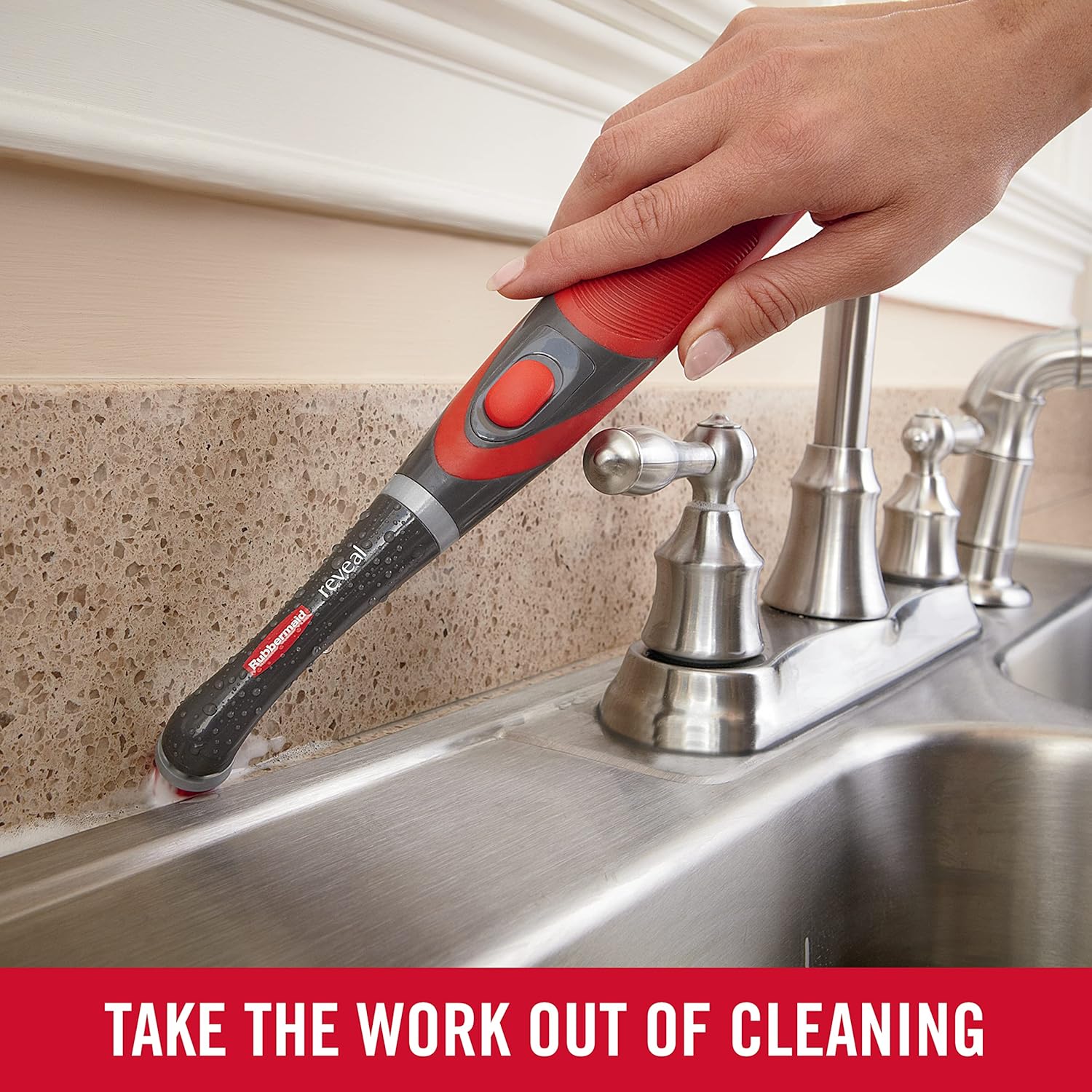Rubbermaid Reveal Power Scrubber - Cordless Electric Scrub Brush for Home, Kitchen, and Bathroom Cleaning