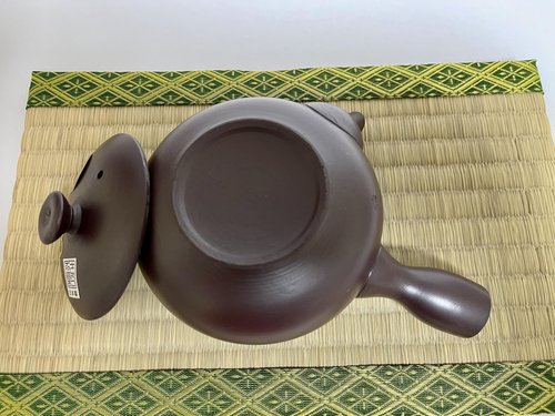 Japanese Banko-yaki (ware) Ceramic Teapot Kyusu 5.3 Inches in Diameter H3.35 Inches 11.8 Fluid Ounces, Shidei purple clay TR57402