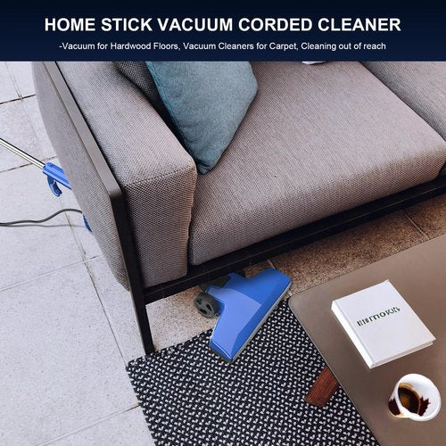 Cotiro Stick Lightweight Vacuum Cleaner for Home & Apartment, Corded Handheld vac Cleaners with Crevice Tool, Perfect Household Vacuum Cleaners for Carpet, pet Hair, Hardwood Floor (Blue)