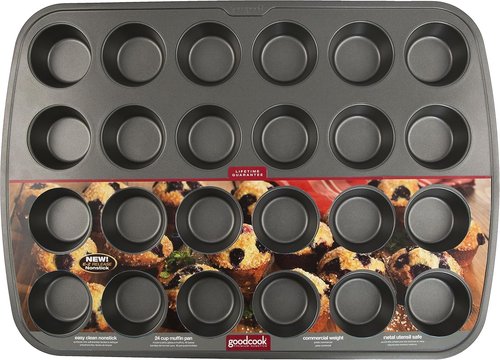 GoodCook Nonstick Cupcake Pan - Bake 24 Perfectly Shaped Cupcakes Effortlessly