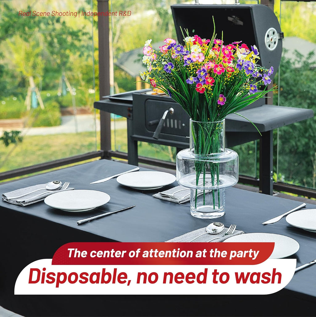 Premium PEVA Plastic Tablecloth Roll - 310 Ft x 54 In | Waterproof Black Disposable Cover for Parties & Events
