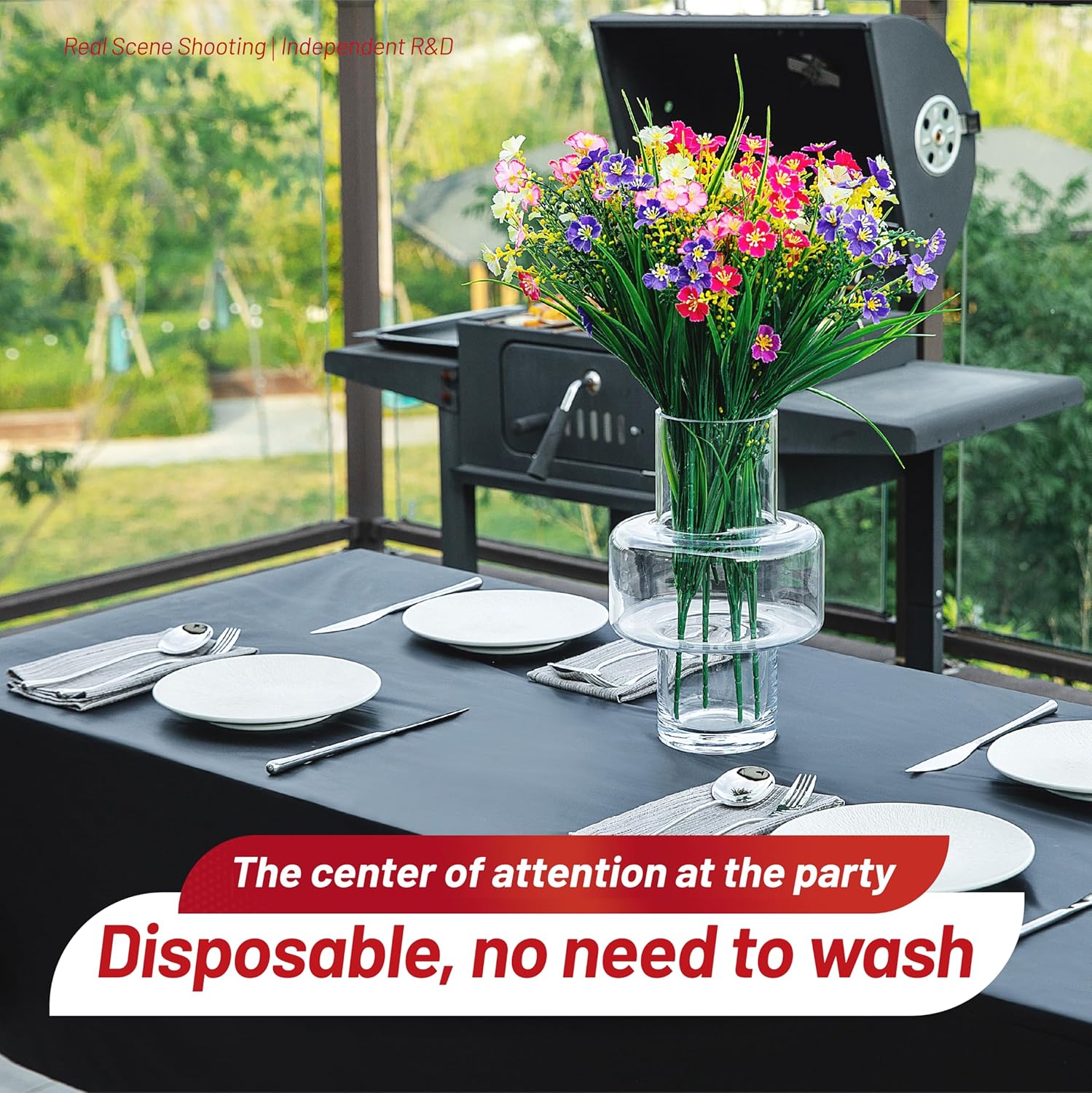 Premium PEVA Plastic Tablecloth Roll - 310 Ft x 54 In | Waterproof Black Disposable Cover for Parties & Events