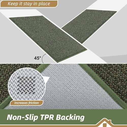 BEQHAUSE Dirt Trapper Door Mat - Non-Slip, Washable, Absorbent Entrance Mat | 32" x 48", Green