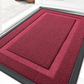 OLANLY Indoor Outdoor Front Door Mat - Waterproof All-Season Doormat, Easy Clean, 35x23, Burgundy