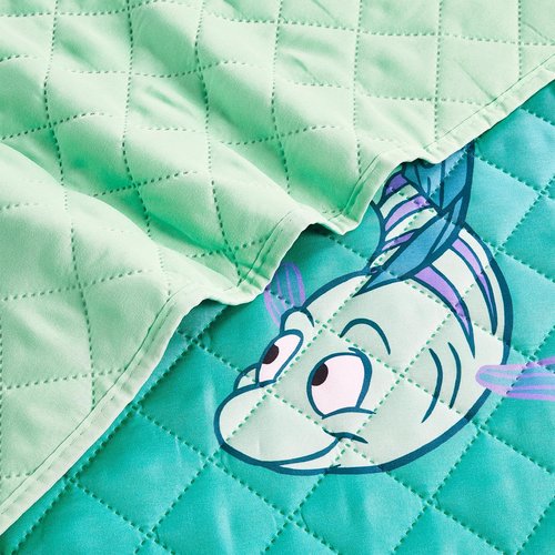 The Little Mermaid Twin Size Bedding Set - Bundle with Ariel Bedspread, Flat & Fitted Sheet, Pillowcase, Tattoos, More | Little Mermaid Bedroom Decor